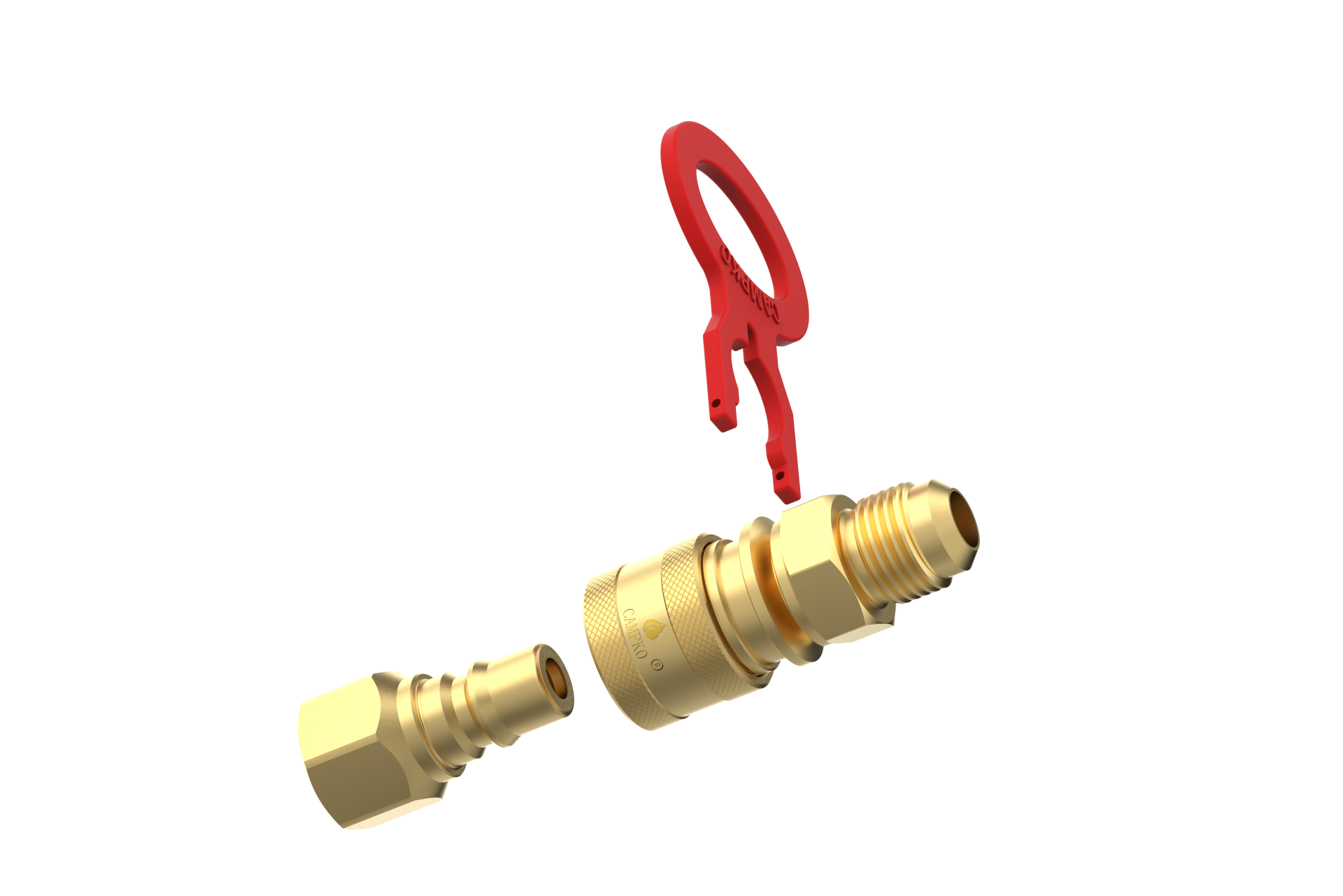 CAMPKO® Raccordo rapido per bombole di gas, carrelli elevatori con valvola di ritegno - filettatura 3/4 UNF