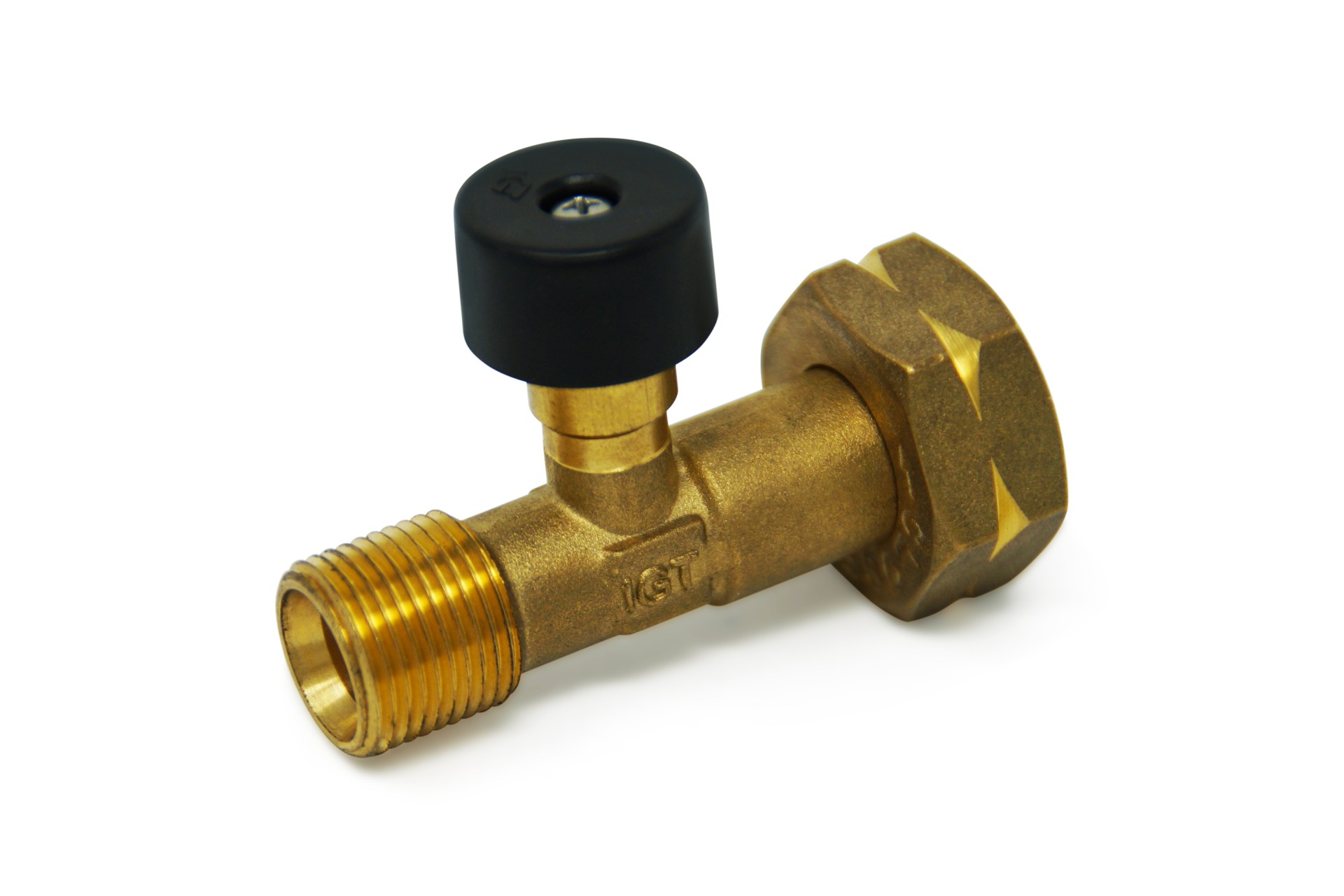 External relief valve, hose rupture protection LPG gas (propane/ butane) G.2 21.8 x 1/14 L.H. - 60° (Shell-F) x 3/8 L.H.