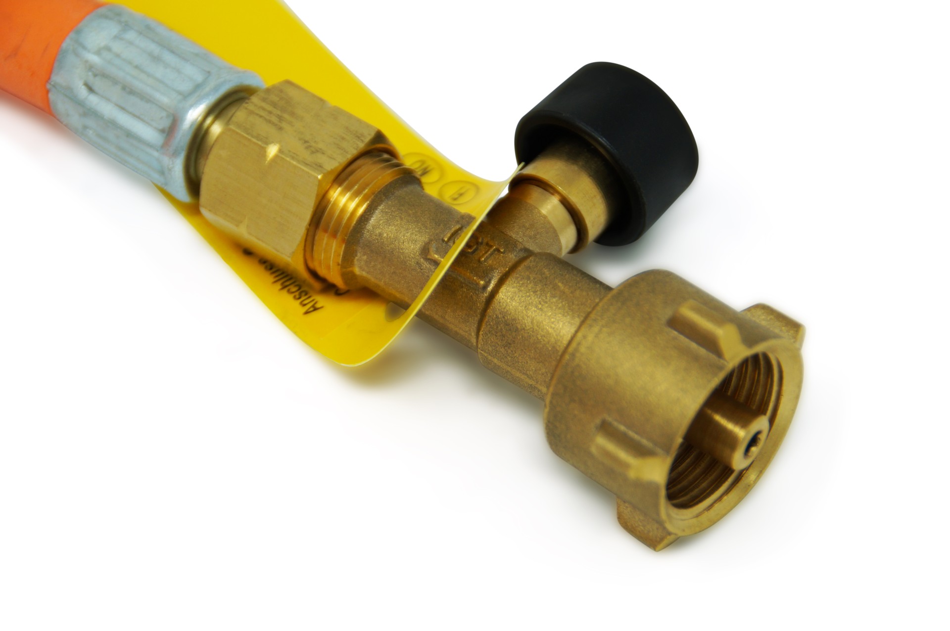 Manguera de gas de alta presión G.12 W21,8 x 1/14 L.H. (KLF) x M20x1,5 - 450 mm incl. dispositivo de seguridad contra la rotura de la manguera