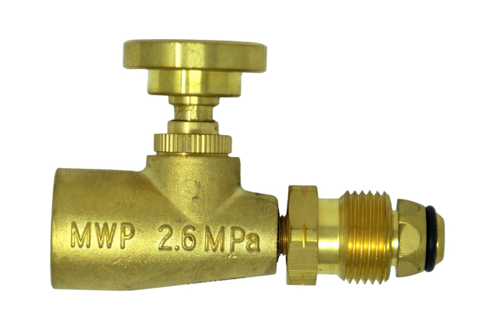 GasStop emergency shut-off valve for gas cylinders UK POL LH for UK