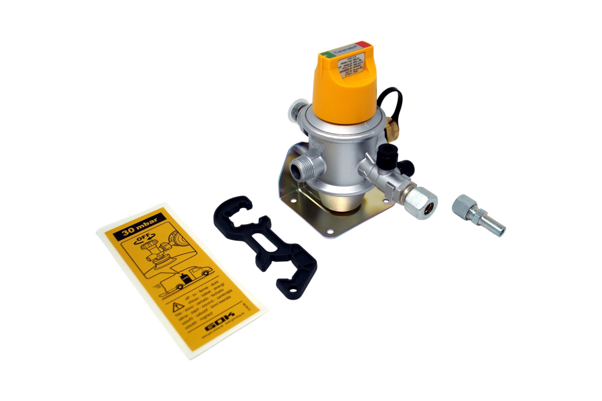 GOK Gasdruckregler Caramatic ProTwo 30 mbar 1,5 kg/h – G.13 -> RVS 10/8 mm