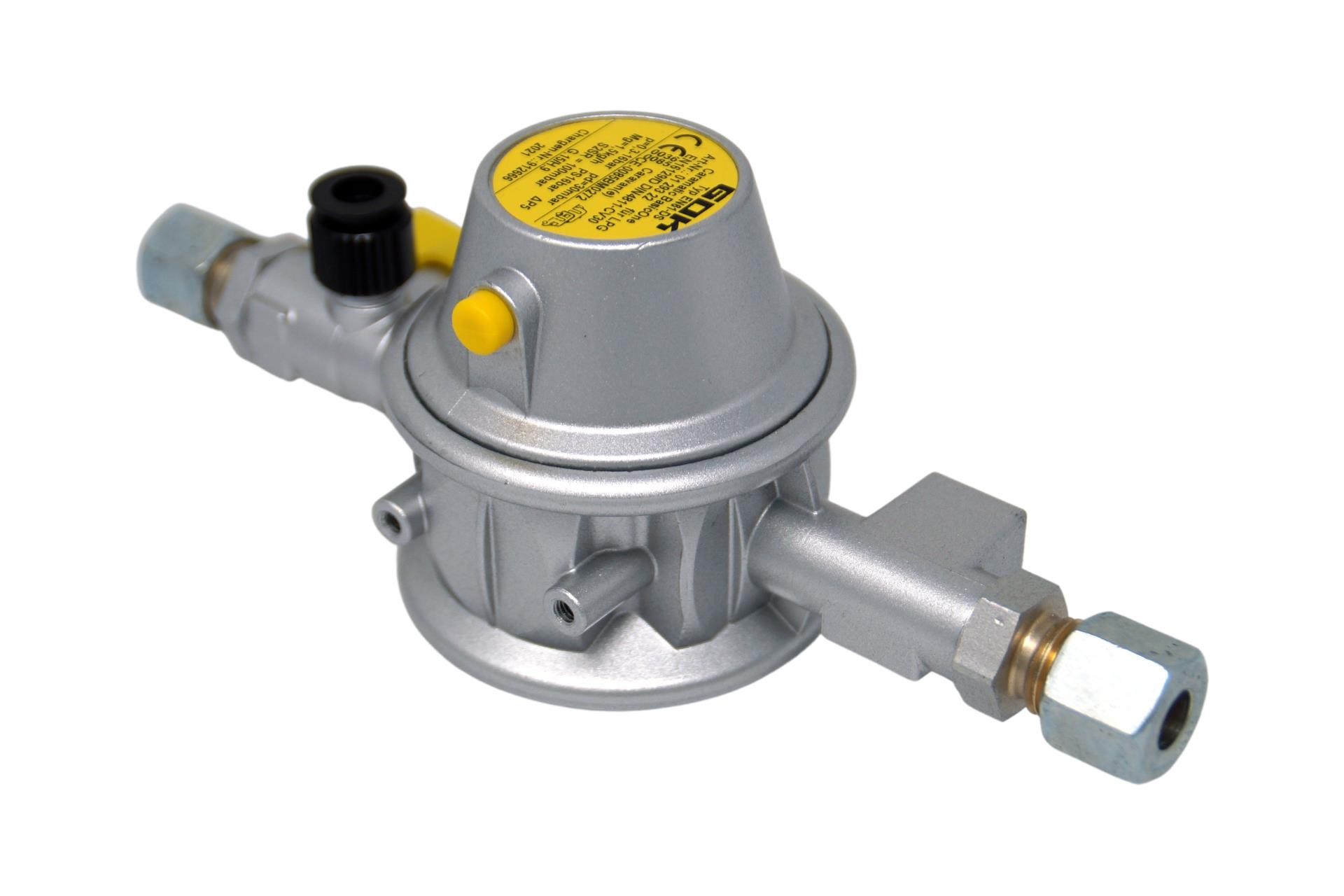 GOK Gasdruckregler Caramatic BasicOne 30 mbar EN61- 1,5 kg/h Rohrverschraubung 8 mm