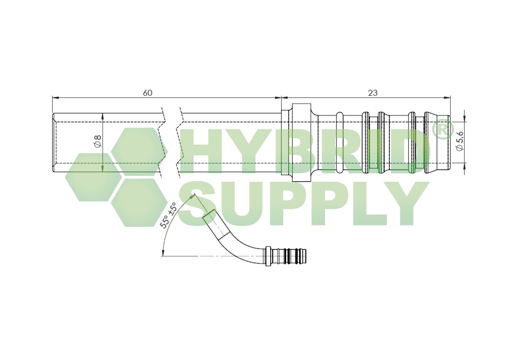 LPG-FIT Fitting Set 60° bended XD-5 = 10mm (FSR-M)