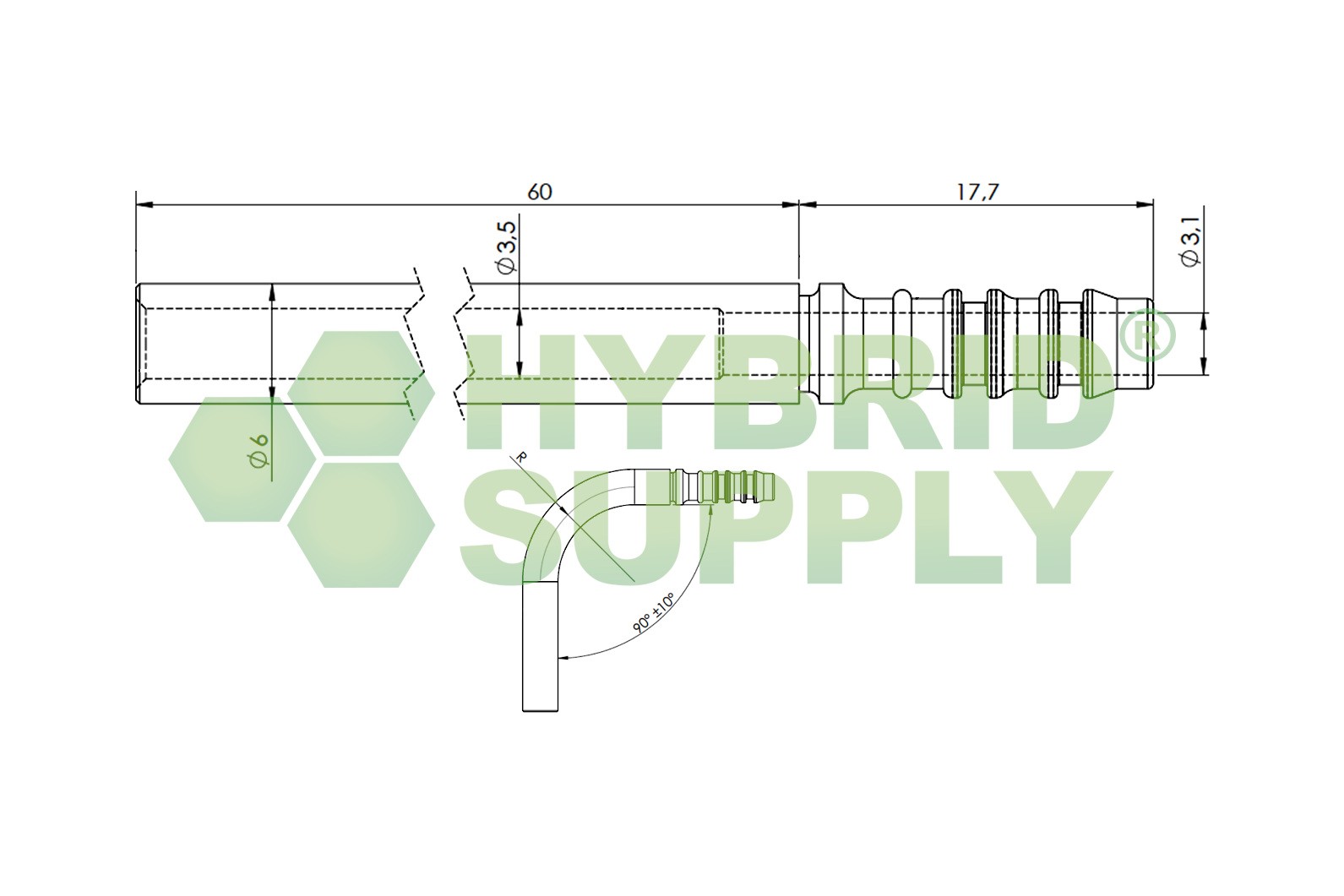LPG-FIT Fitting Set 90° bended (XD-3 / XD-4 / XD-5)