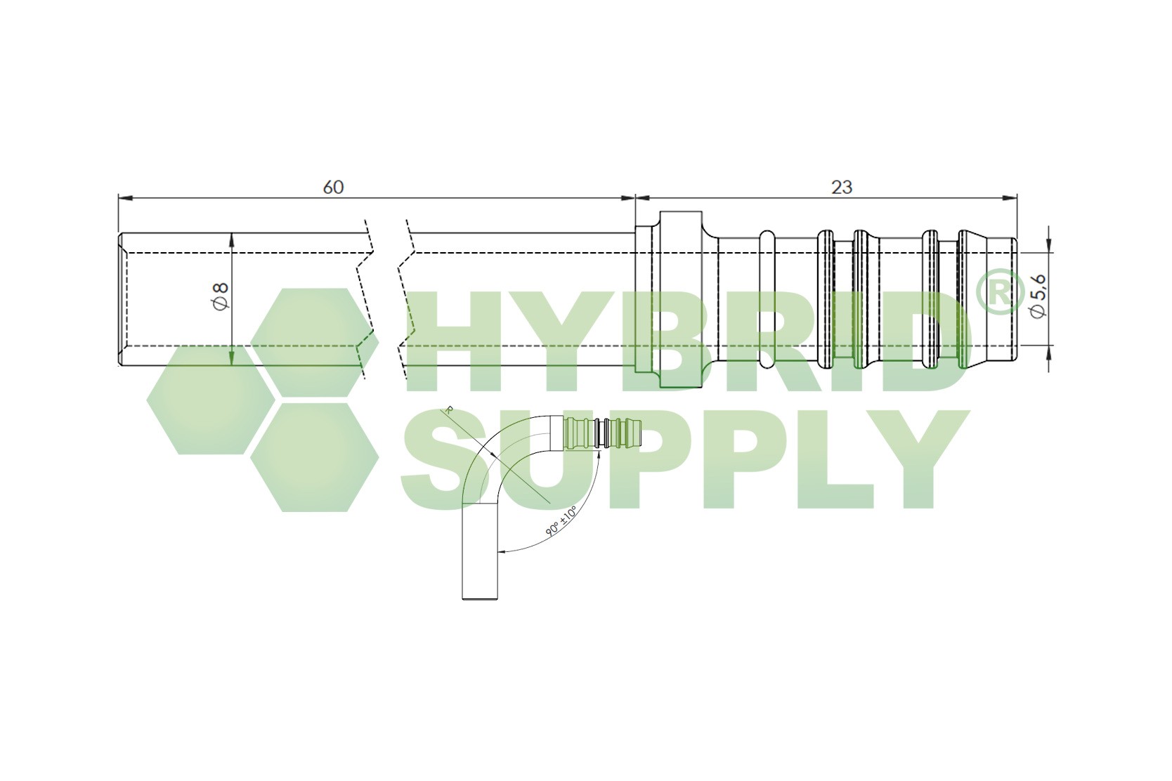 LPG-FIT Fitting Set 90° bended XD-5 = 10mm (FSR-O)