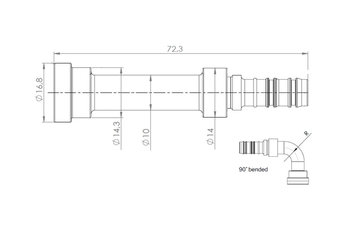 LPG-FIT Fitting Set angled 3/4 -> XD-5 = 10mm (FNF-K)