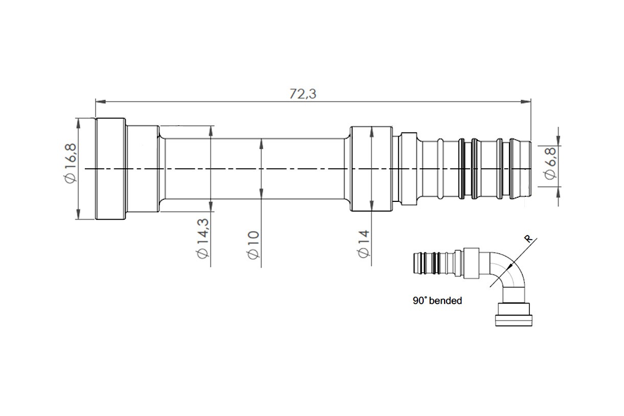 LPG-FIT Fitting set 90° bended XD-6 = filling hose (FNF-M)