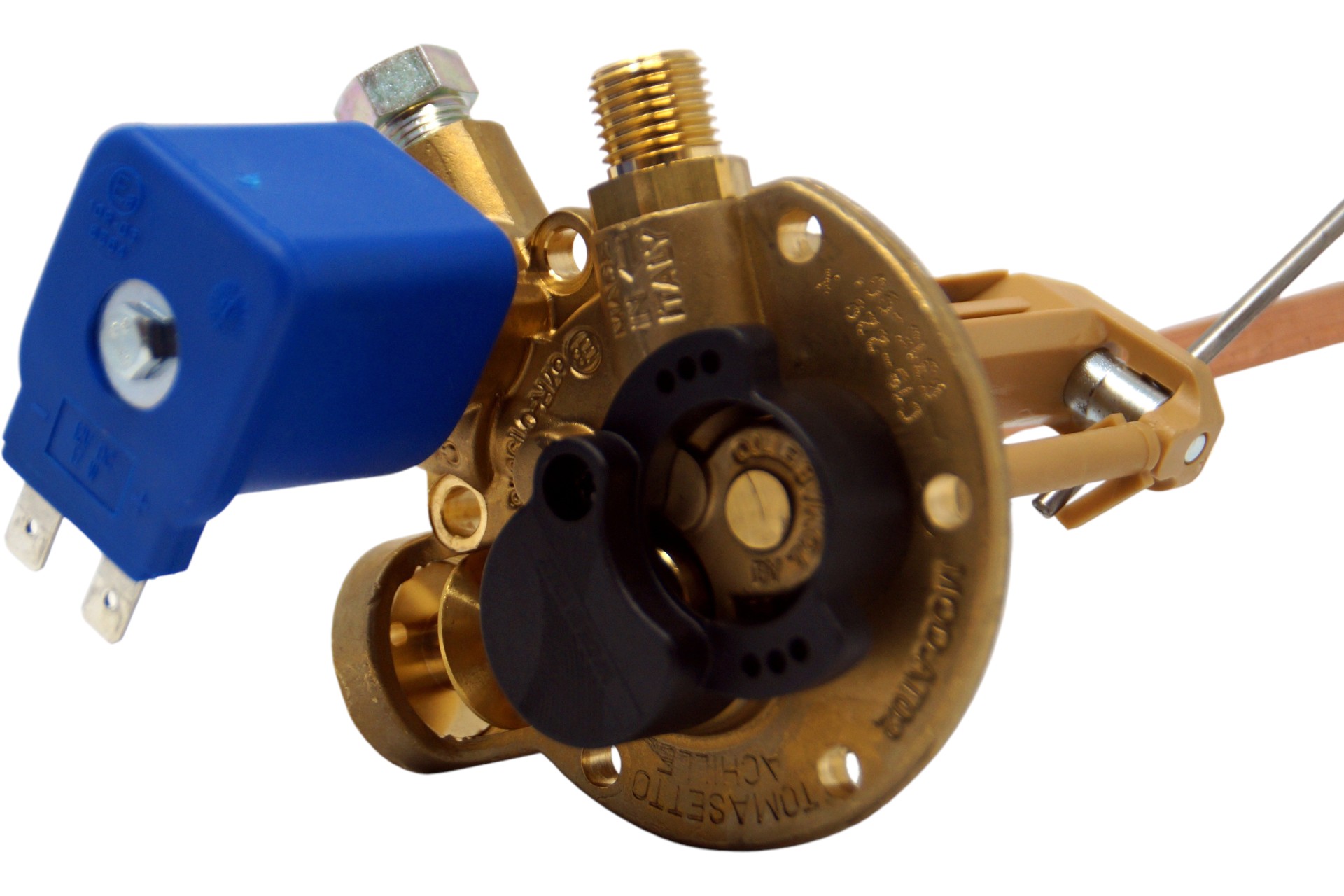 Tomasetto AT02 LPG multivalve extra 8mm outlet - for cylindrical LPG tanks 90°