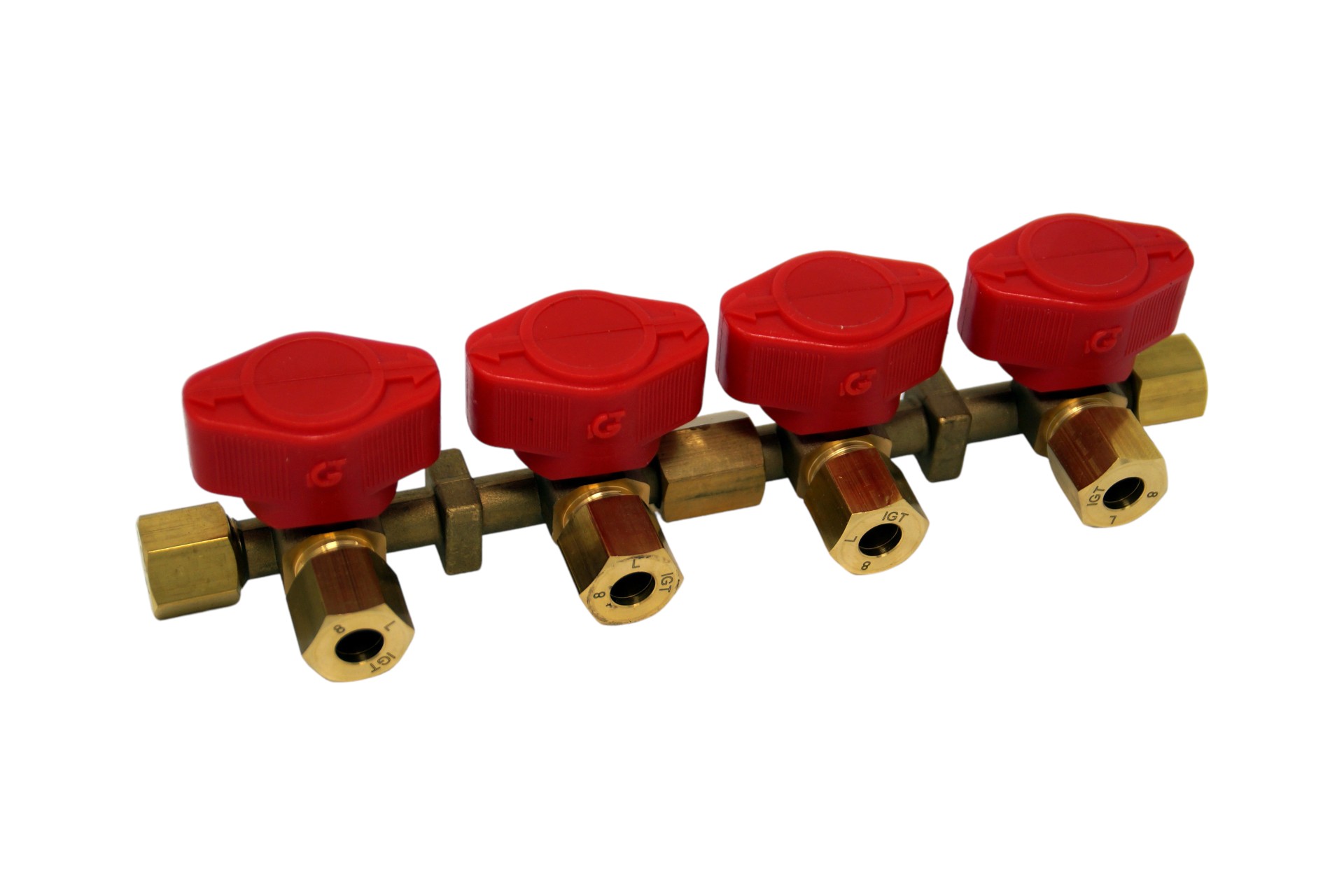Blocco di distribuzione a due/tre/quattro vie per GPL, 8/10 mm, RVS 8 mm