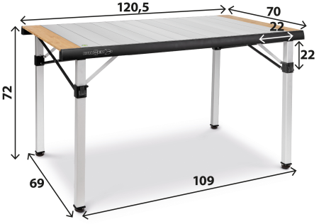 BRUNNER® Quadra Tropic Adjustar 4 Campingtisch