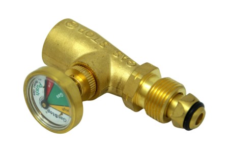 GasStop emergency shut-off valve for gas cylinders UK POL LH for UK
