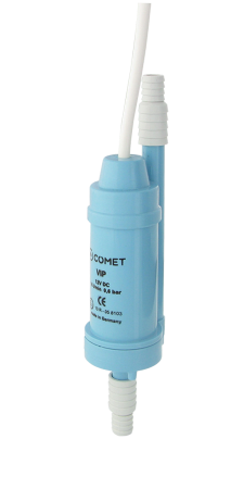COMET bomba elevadora de presión VIP-INLINE 12 V cable de 1,0 m con 2 x conectores de manguera Ø 10 mm / 1/2 sin soporte