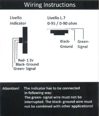 Livello L.9 LED Gas Füllstandsanzeige inkl. Ein- und Ausschalter