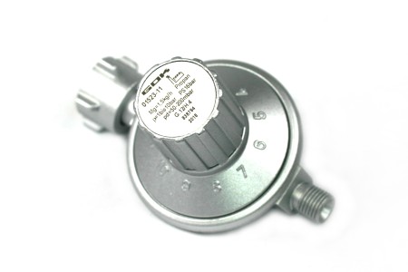GOK Gasdruckregler 50-200mbar G.12 ->G 1/4 LH - 11 Stufen