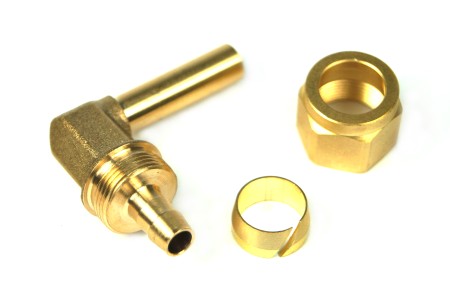 DREHMEISTER kit di raccordi 8 mm (raccordo ad angolo 90°, dado di raccordo, anello ad incastro)