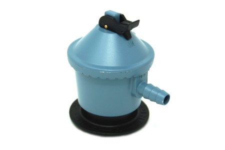 SRG Gasdruckregler (Clip-On) 591 Jumbo 30mbar G.56 -> 8mm Schlauch mit Durchflussbegrenzer
