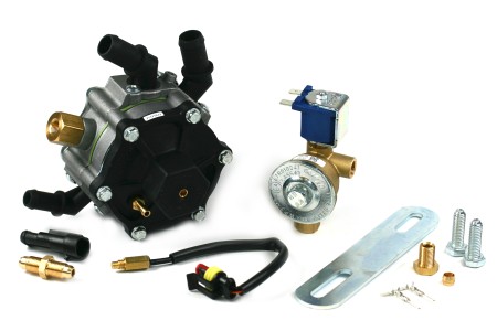 AC LPG reducer R02 up to 100 kW incl. cut-off valve and mounting set