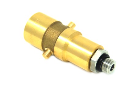 DREHMEISTER Bayonet LPG adapter M12 brass with stainless steel connection, L=67 mm
