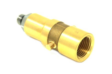 DREHMEISTER Bayonet LPG adapter M14 brass with stainless steel connection, L=67 mm