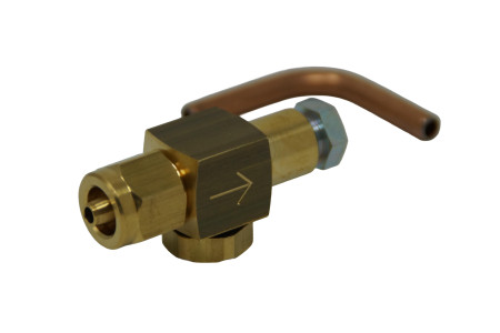 Tomasetto Kit für externes Absperrventil vor dem Verdampfer (6 mm Flexleitung auf 6 mm Kupfer)