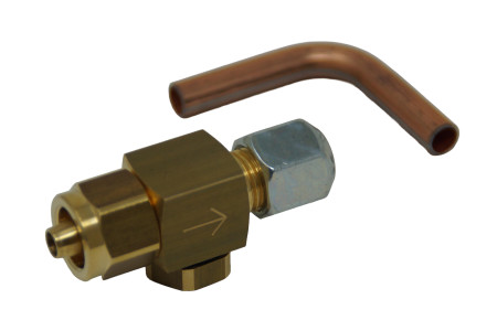 Tomasetto Kit für externes Absperrventil vor dem Verdampfer (8 mm Flexleitung auf 8 mm Kupfer)