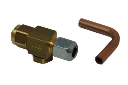 Tomasetto Kit für externes Absperrventil vor dem Verdampfer (8 mm Flexleitung auf 8 mm Kupfer)