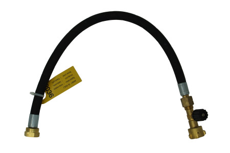 Gas hose high pressure G.12 W21.8 x 1/14 L.H. (KLF) x M20x1.5 - 450 mm incl. hose rupture safety device