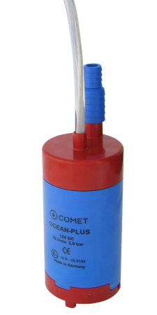 COMET Bomba sumergible OCEAN-PLUS 12 V, cable de 1,0 m, Ø 48 mm, con boquilla de purga 10/12 mm