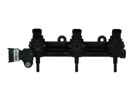 Landi Renzo GIRS12 OEM 3 Zylinder Injektor Rail inkl. Wasseranschluss (Renault, Dacia 1.0ccm)