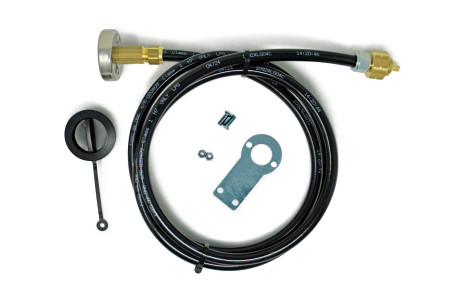 Fernbetankungskit für Gasflaschen mit W21.8L Anschluss (2m Flexleitung, Befüllstutzen, Adapterstück)