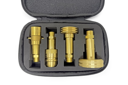 DREHMEISTER LPG adapter set incl. case - 3/8’ NPT thread - filling valve 4-hole tank