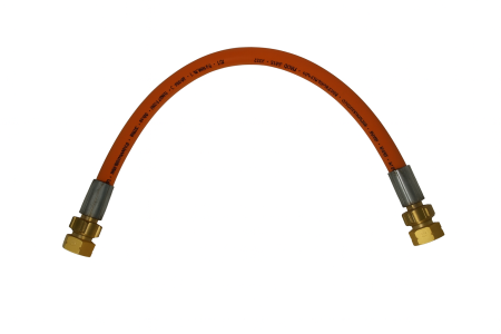 Gasschlauch 2 x G.2 (Shell-F) / G.12 (KLF) bis 30 bar - 400mm (DE, PL, BE, CH, FR, NL, CH)