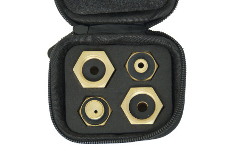 DREHMEISTER Juego de adaptadores para botellas de gas UE con estuche incluido - Extracción de gas (4 piezas)