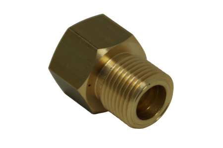 Adapter piece for small CO2 cylinders W21.8×1/14 (external) to M22×1.5 (internal), L=36