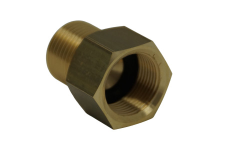 Adapter piece for small CO2 cylinders W21.8×1/14 (external) to M22×1.5 (internal), L=36