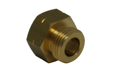Adapter piece W21.8×1/14‘ right-hand thread (external) to W21.8×1/14’ left-hand thread (internal), L=25