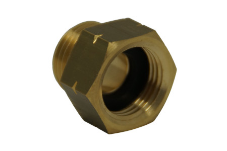 Adapter piece W21.8×1/14‘ right-hand thread (external) to W21.8×1/14’ left-hand thread (internal), L=25
