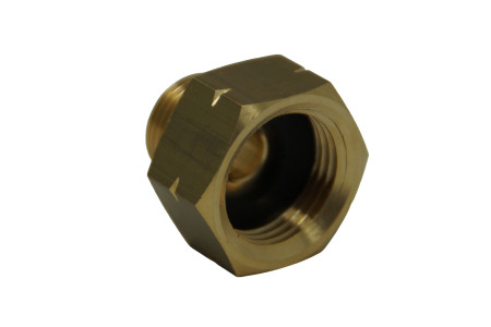 Gas Entnahmestutzen W21.8 x 1/14 LH (G.12) auf G3/8’’LH (außen)