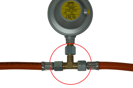 DREHMEISTER T-Stück Anschlussgewinde G1/4LH-KN für Gasschlauch, Gasregler