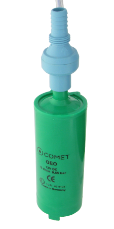 COMET GEO 12 V, pompe submersible, câble de 1,0 m, clapet anti-retour avec purgeur dair et filtre