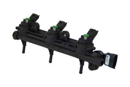 Landi Renzo GIRS12 OEM 3 Zylinder Injektor Rail inkl. Wasseranschluss (Renault, Dacia 1.0ccm)
