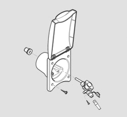 Truma replacement housing for external gas socket, external gas connection, pure white