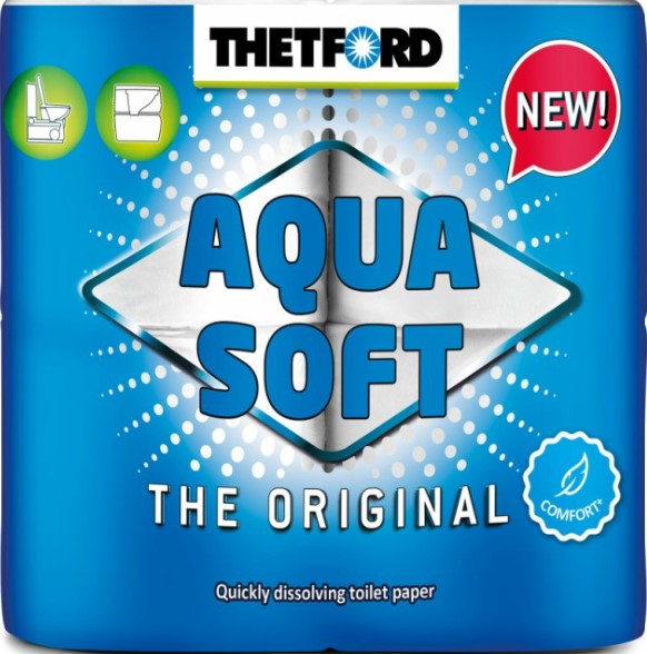 Thetford Aqua Soft Rotolo di carta igienica - Confezione da 4