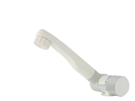 COMET LONDON miscelatore con microinterruttore in grigio chiaro/bianco, bocca: getto e doccia, attacco bocca: Ø 8/10 mm, 45°, attacco da 3/4