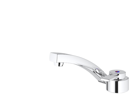 COMET mezclador monomando FLORENZ KOMPAKT con microinterruptor en cromo, cable flexible de nylon 270 mm 45°, Ø 8/10 mm, fijación 1