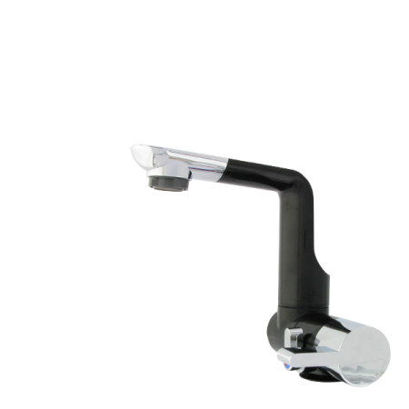 COMET mezclador ARONA con microinterruptor en negro/cromo, caño 10 cm, conexión de caño: Ø 8/10 mm, 45°, rosca 3/4