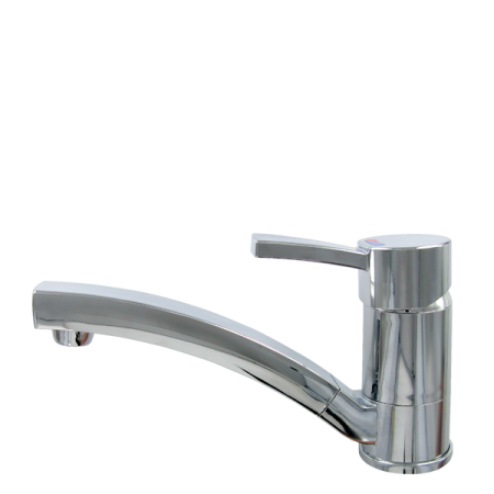 COMET CAPRI KOMPAKT Mezclador monomando con microinterruptor en cromo, caño de 17 cm, 350 mm Ø 8/10 mm tubo flexible de nylon, fijación 1