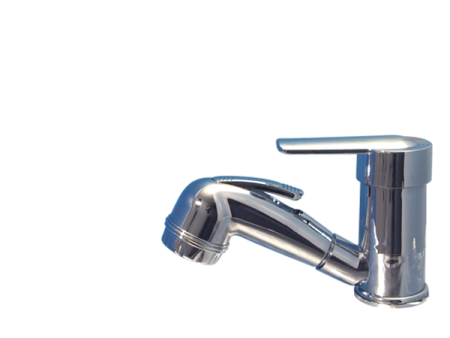 COMET PARMA miscelatore monocomando con microinterruttore cromato, doccia estraibile SHORTY, flessibile 1,25 m, aste 270/325 mm, set di fissaggio