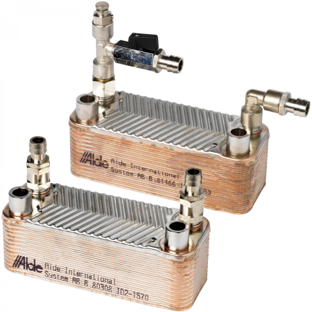 ALDE heat exchanger for cabin and engine heating