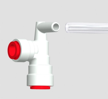 Truma angle connection for JG 10 mm x JG 12 mm, red
